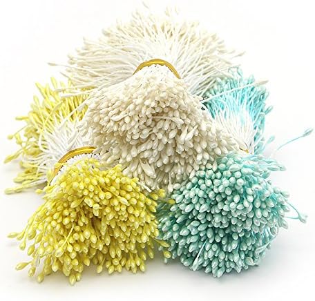 576pcs 1mm Flower Stamen Floral Cake Decoration Double heads DIY Handmade Materials (Mix 3 Colors 7)