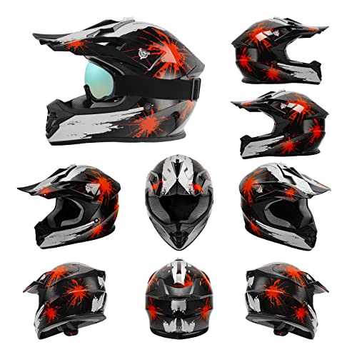  Motorcycle Helmet Set for Youth and Kids