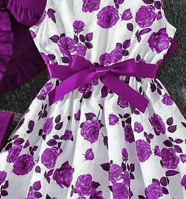 Image of ER Life Style Girls Floral Printed Frocks and Dresses (Magenta, Age 2-3 Years, Knee-Length, A-Line, Cotton)
