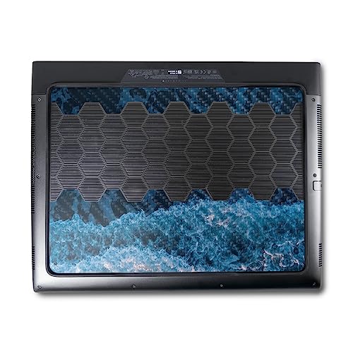 Image of MightySkins Carbon Fiber Skin Compatible with Alienware M18 R1 (2023) Full Wrap Kit - Ocean Waves | Protective, Durable Textured Carbon Fiber Finish | Easy to Apply & Change Styles | Made in The USA