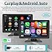 7 Inch Protable Apple Carplay Car Screen, Wireless Android Auto Dash Mount, Car GPS Navigation System with Mirror Link/Bluetooth/FM Transmitter/USB + 12LED Backup Camera