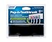 Camco A Pop-A-Toothbrush Wall Mounted Holder With Germ Protecting Cover, Perfect For Traveling, Dorm Bathrooms and More, Holds 4 Toothbrushes- (Black) (57207)
