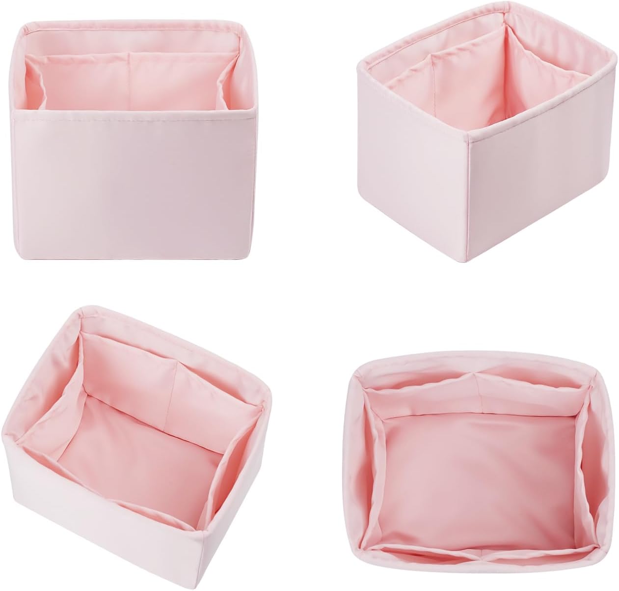 Purse Organizer Insert for Picotin 18/22, Satin Bag Organizer for Picotin Bags, Lightweight Purse Essentials for Women Luxury Handbags, Soft Touch Inner Liner with Multiple Pockets (Pink, PC18)
