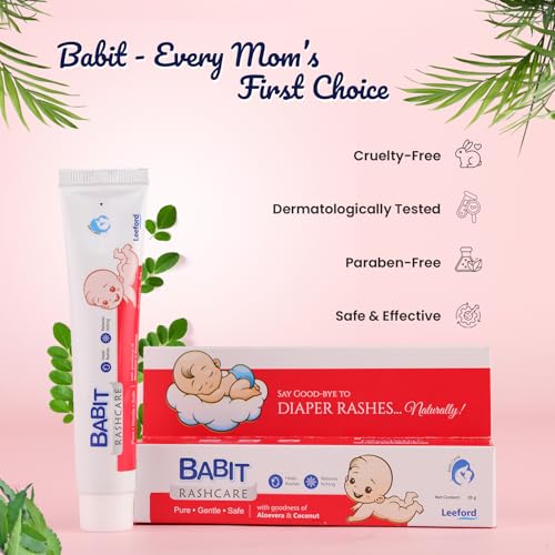 Image of Babit Rash Free Cream for Baby Pack of 2 (30g Each) - Neem, Aloe Vera & Yashada Bhasma | Diaper Rash Cream | Soothes, Heals & Protects Delicate Skin