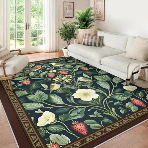 Tapis faune et botanique à poil bas avec finitions premium