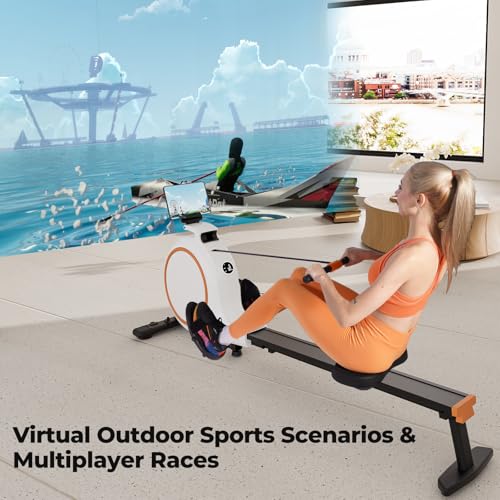 Lacuffy Indoor Rowing Machine Magnetic with 32 Levels of Quiet Resistance Rower Machine Durable Slide Rail 135kg Capacity with LCD Monitor and App for Home Gym - Image 3