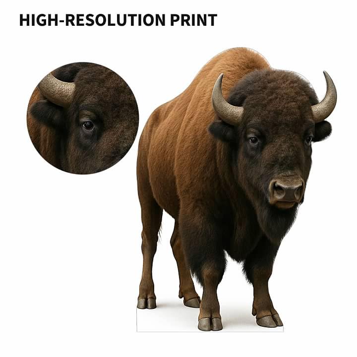 Image of Bison 4FT Life Size Cardboard Cutout - A Fun Animal Standup for Photo Booths, Birthday Parties, and Events