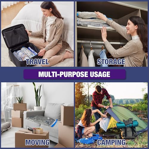 Image of Travel Vacuum Bags with Electric Pump, Vacuum Travel Bags for Luggage and Suitcase, Clothes Clothing, Medium 10 Pack