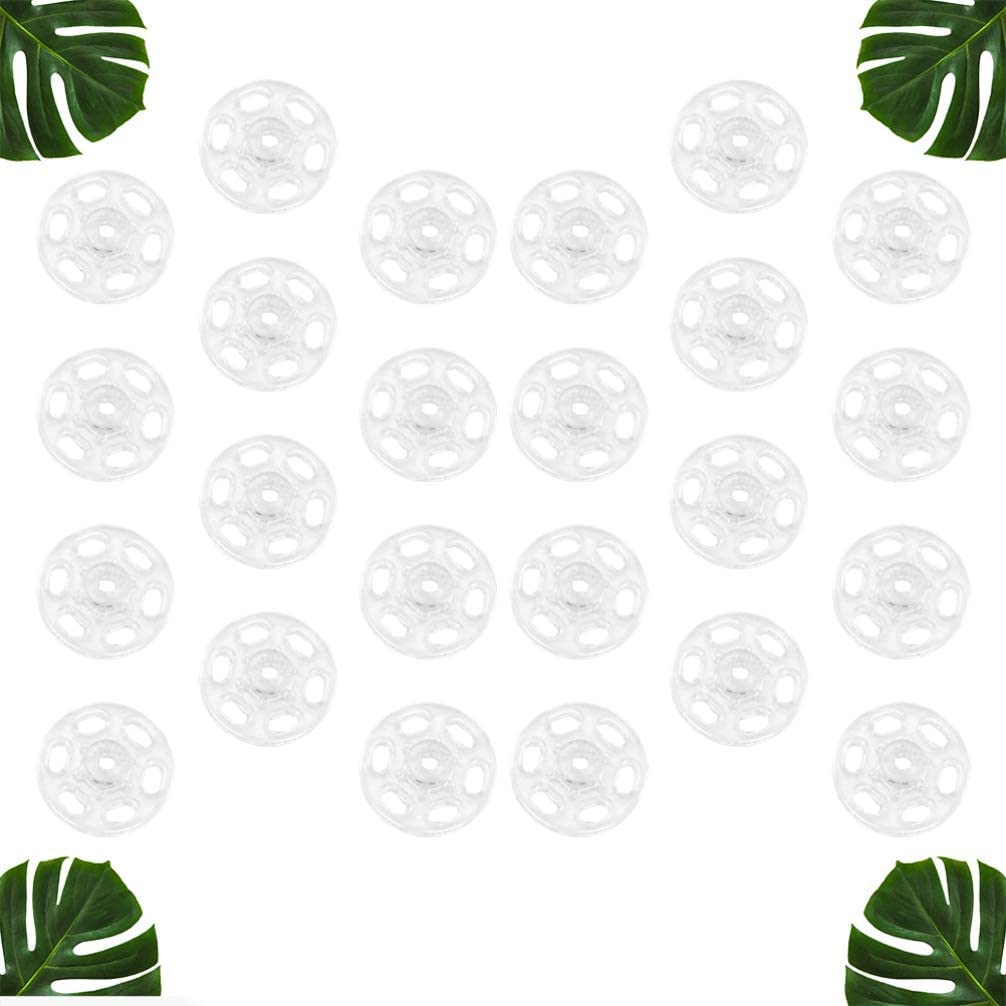 Broches de botón a presión SujetadorSuministros de costura, broches for coser, 1000 piezas de sujetadores a presión de plástico Botones de presión invisibles Botones for costura artesanal Blanco 15 mm