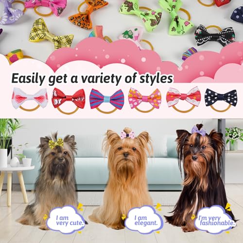 Chenkou Craft 50pcs/25pairs Puppy Yorkie Dog Hair Bows with Rubber Band Pet Grooming Products Mix Colors Varies Patterns Pet Hair Bows Dog Accessories Chenkou Craft 50pcs/25pairs Puppy Yorkie Dog Hair Bows with Rubber Band Pet Grooming Products Mix Colors Varies Patterns Pet Hair Bows Dog Accessories