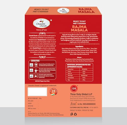 Image of Chandni Chowk Ready to Eat Rajma Masala, Pure Veg, Just Heat and Serve | Restaurant Style Ready to Eat Rajma Masala | No Preservatives Or Artificial Colors | 285gm Pack of 1