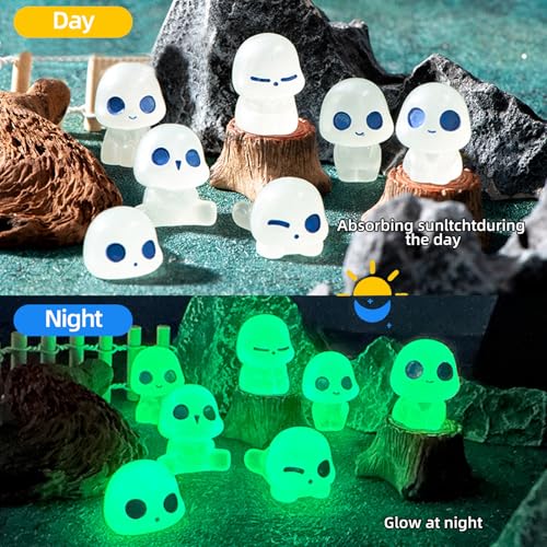 Myqiqi Fairy Garden Accessories, 10 Pcs Glow in Dark Tree Elves Fairy - Image 4