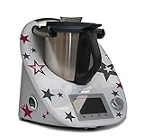 Color: antracita burdeos. Adhesivo para Thermomix TM5 & TM6, diseño de nube de estrellas, color gris y burdeos