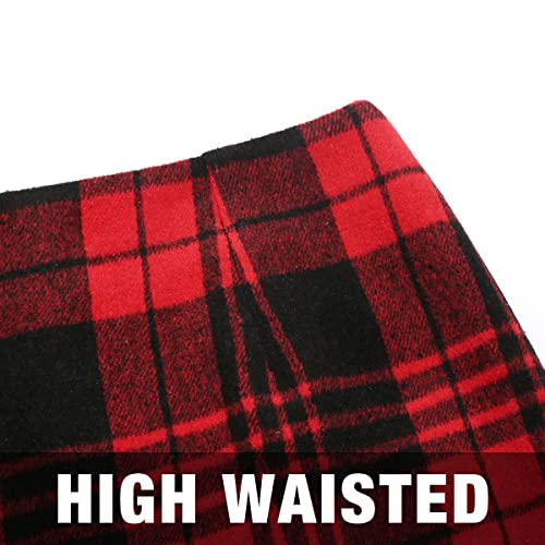 Image of IDEALSANXUN Womens High Waist Plaid Skirt Bodycon Pencil Wool Mini Skirts