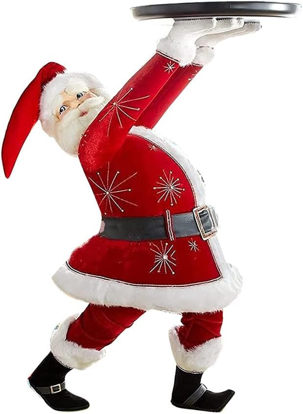 Christmas Snowman Treats Holder,Fruit Holder Stand Countertop,Santa Holding Tray Fruit Bowl Rack Resin Home Party Food Snack Storage Rack