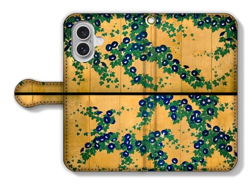 手帳型 iPhone17互換 スマホケース 【日本の名画】 琳派 ☆日本画☆ 江戸 和 絵画 芸術 アート art (鈴木其一 風神雷神図)