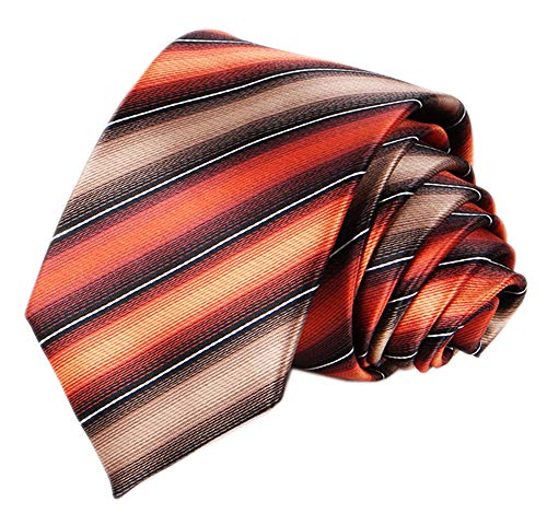 Orange Black Tan Neckties Silk for Men Suit Fitness Dating Fashion Prom Slim Tie