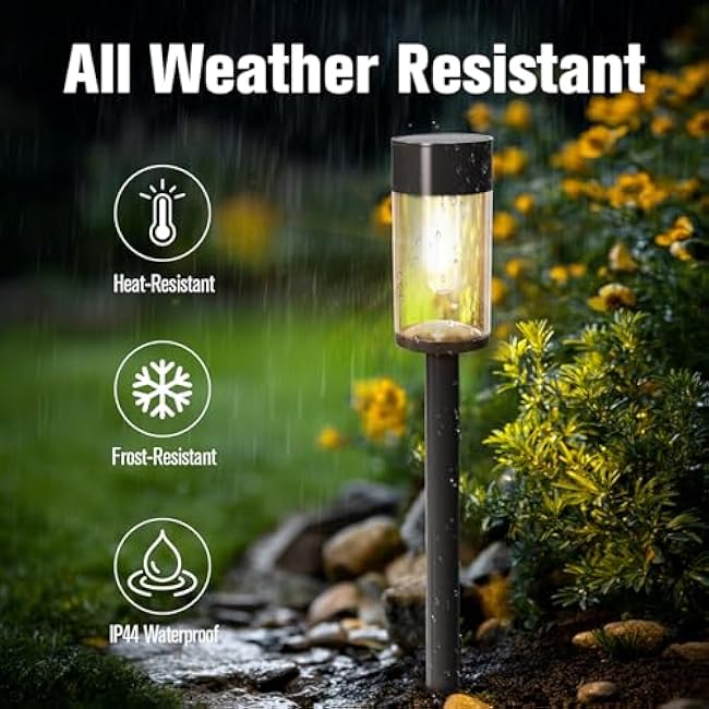 8 Pack Solar Pathway Lights Outdoor Waterproof, High Brightness LED Solar Garden Lights for Patio, Yard, Lawn, Landscape, Driveway, Walkway, Auto On/Off, 3000K