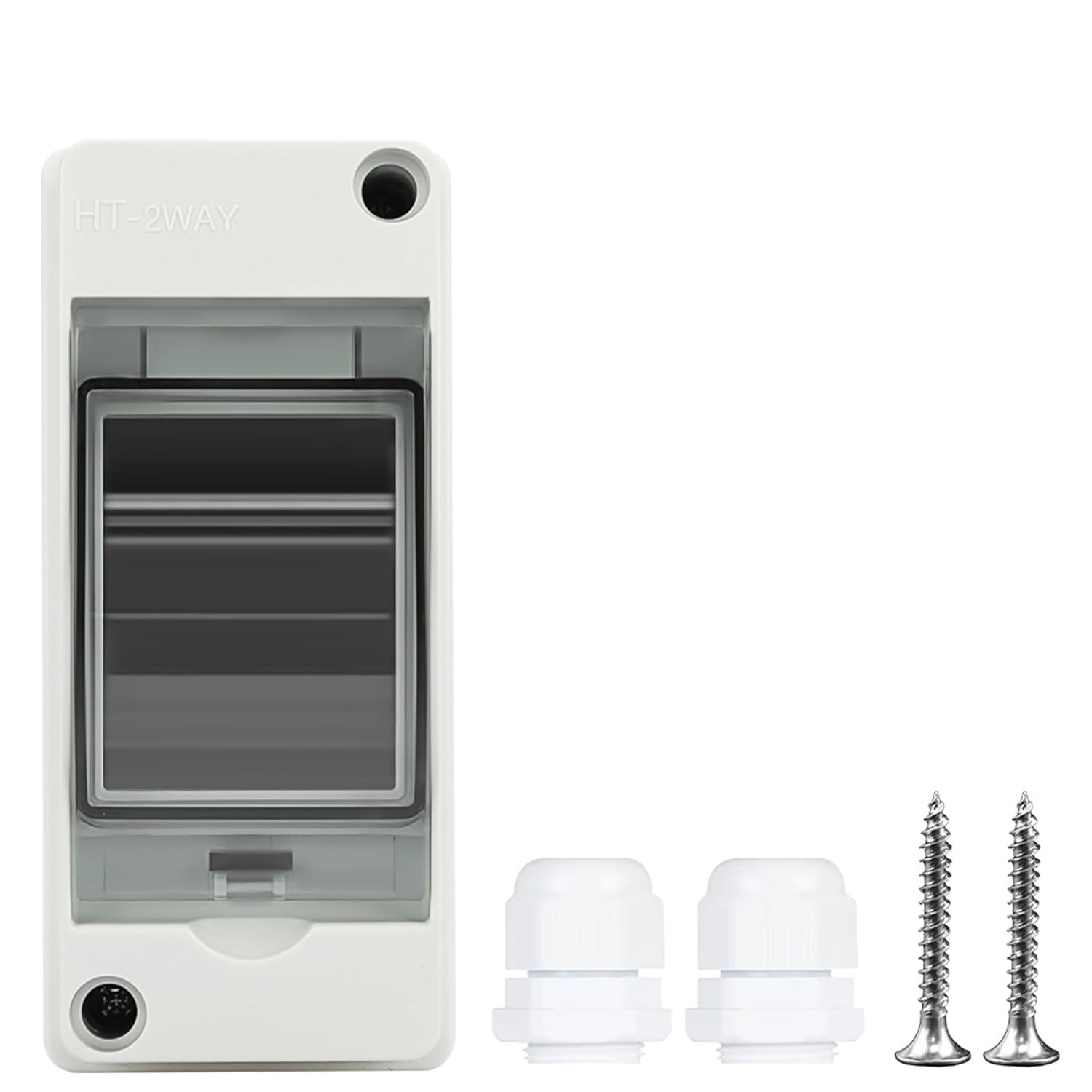 HT-2 IP65 Waterproof Distribution Breaker Box Panel Installation 2 Way PC ABS Plastic Outdoor Electrical MCB Solar Junction Box