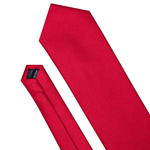 Image of Barry.Wang Plaid Ties Check Mens Necktie Set with Handkerchief Cufflinks Classic Stripe