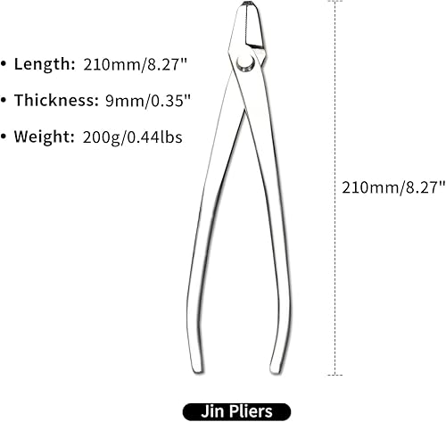 Miniatura 8 de YUEWO Kit de herramientas de bonsái 6 piezas de 8 pulgadas de grado maestro para árbol bonsái con cortador de alambre, divisor de tronco, alicates