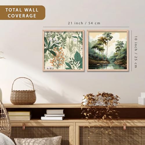 Image of kotart Painting for Wall Decoration - Wild theme wall art Painting for Living Room Bedroom Office Room Decor - Premium Digital Paintings with Frame for Home Decoration - Set of 2 Multicolor paintings (F)
