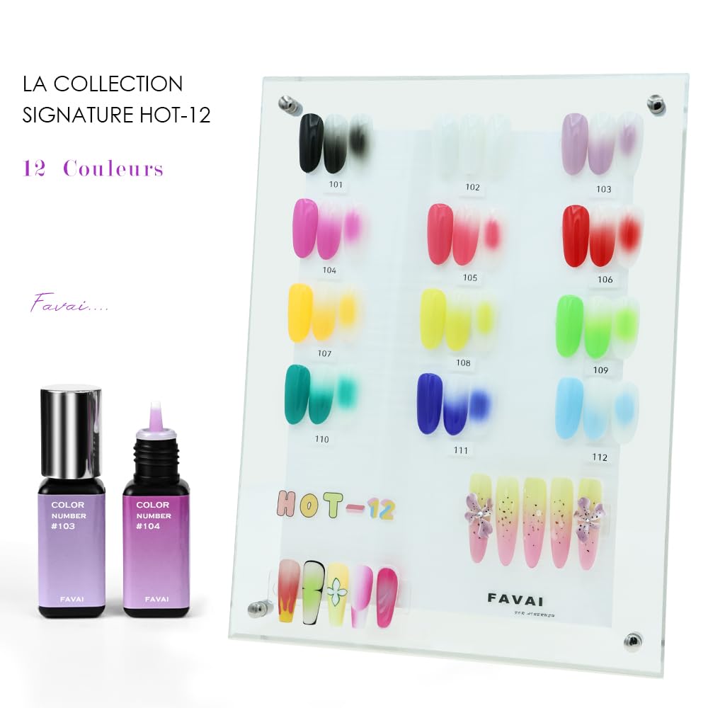 FAVAI 12 Colori Smalto Gel Aerografo - Collezione Primavera Estate 12*10ml