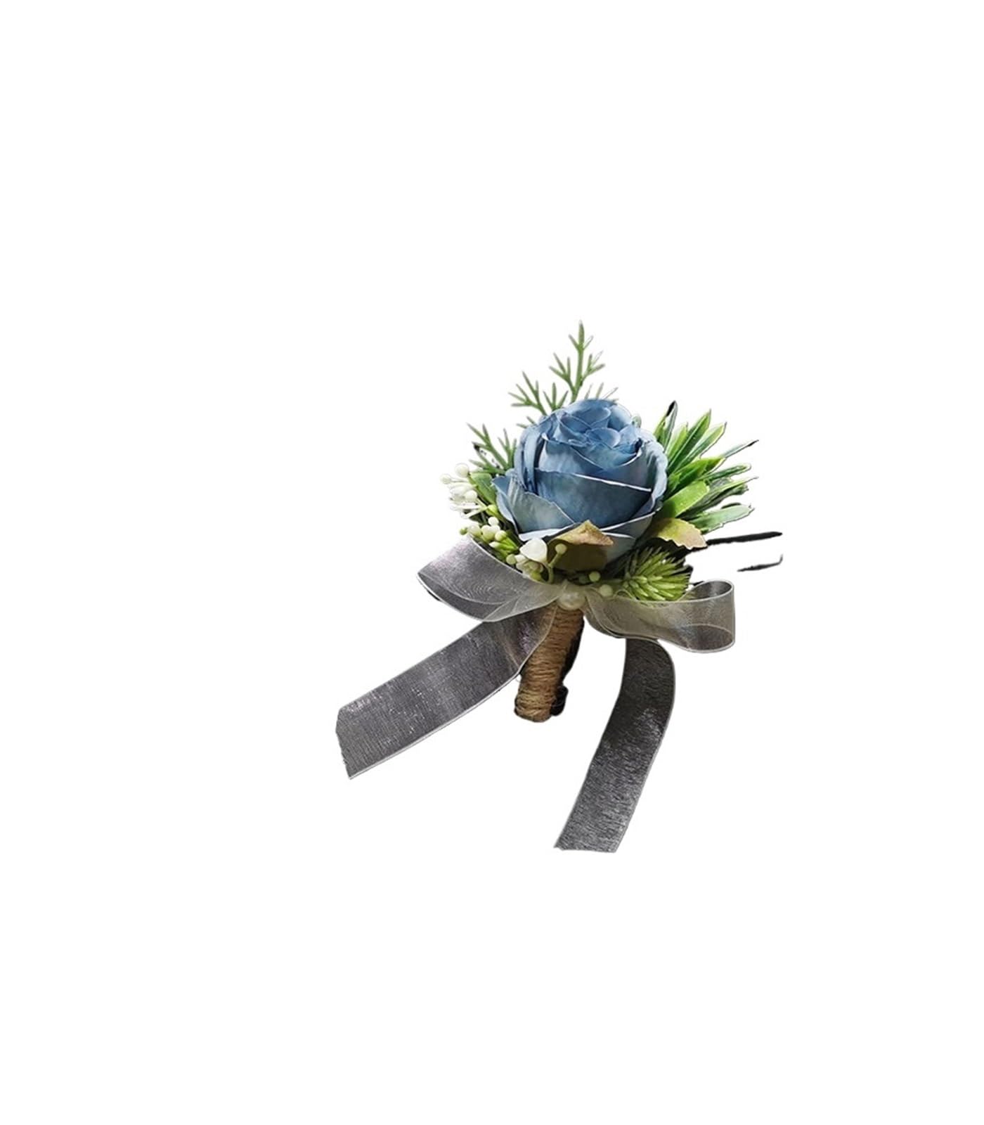 UJEDFHV Wedding Simulation Rose Corsage Boutonniere Waist Corsage Set For Wedding Groomsman Silk Flower Decoration For Proms