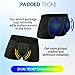 Rounderbum Mens Underwear - Mens Boxer Briefs - Boxer with Butt Enhancing Pads - Body Shaper - Padded Underwear Shapewear BLACK Small