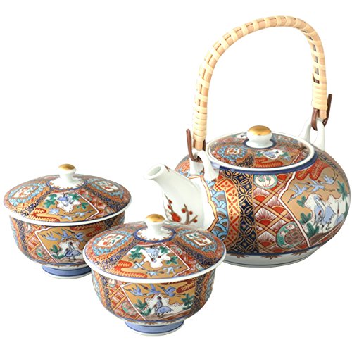 Juego de cargadores de porcelana azul y rojo miniatura 1