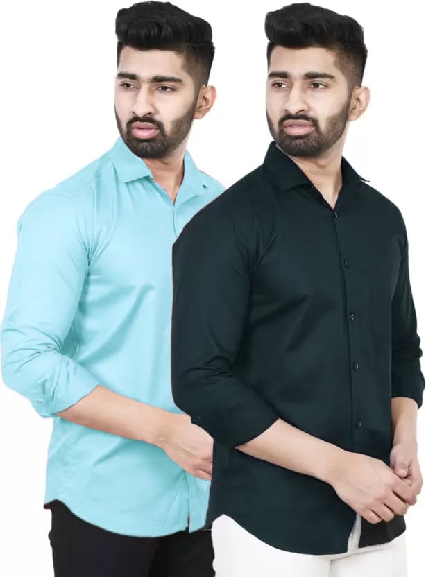 Image of Tee Projekt Premium Plain Cotton Shirt for Men | Cotton Shirt | Casual Shirt | Solid Shirt | Full Sleeves | Formal Shirt