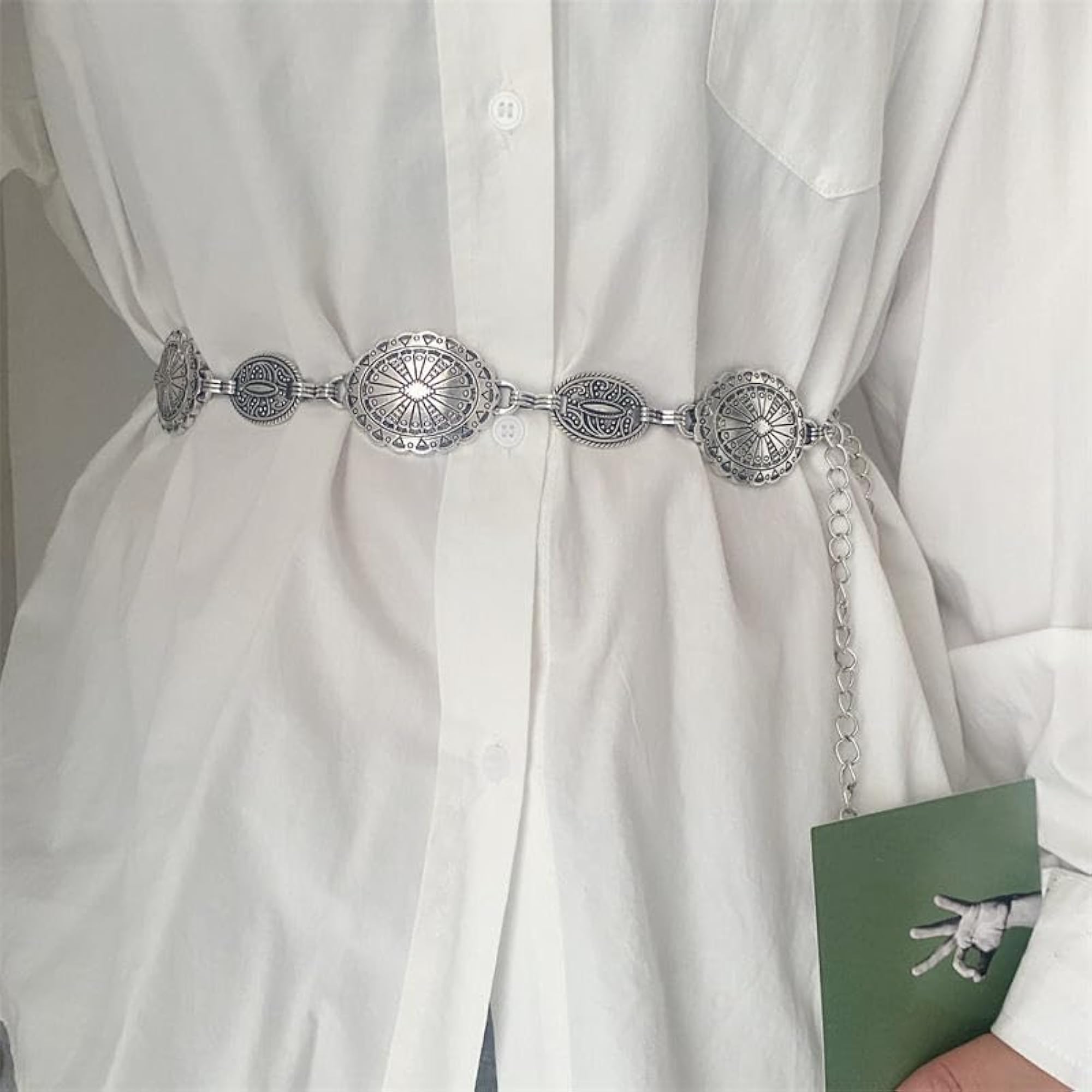 Women's Gold Metal Adjustable Boho Style Waist Belt