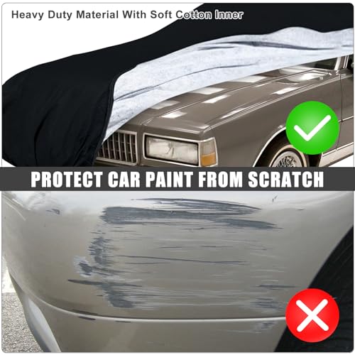 Image of SAPUBK Waterproof Car Cover Compatible with 1977-1996 Chevy Caprice Coupe /Sedan, All Weather Classic Car Covers with Inner Cotton and Zipper Door for Snow Rain Dust Protection