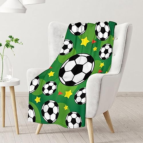 Mercuryelf Soccer Blanket Gifts, 30"x40" Funny Football Throw Blankets for Boys Kids, Cozy Lightweight Fleece Plush for Sofa Bed Room Decor