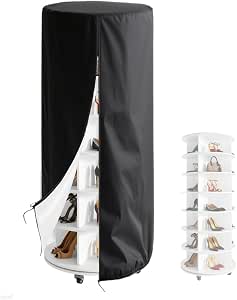 Amazon.com : COOSOO Rotating Shoe Rack Tower Cover Waterproof Spinning ...