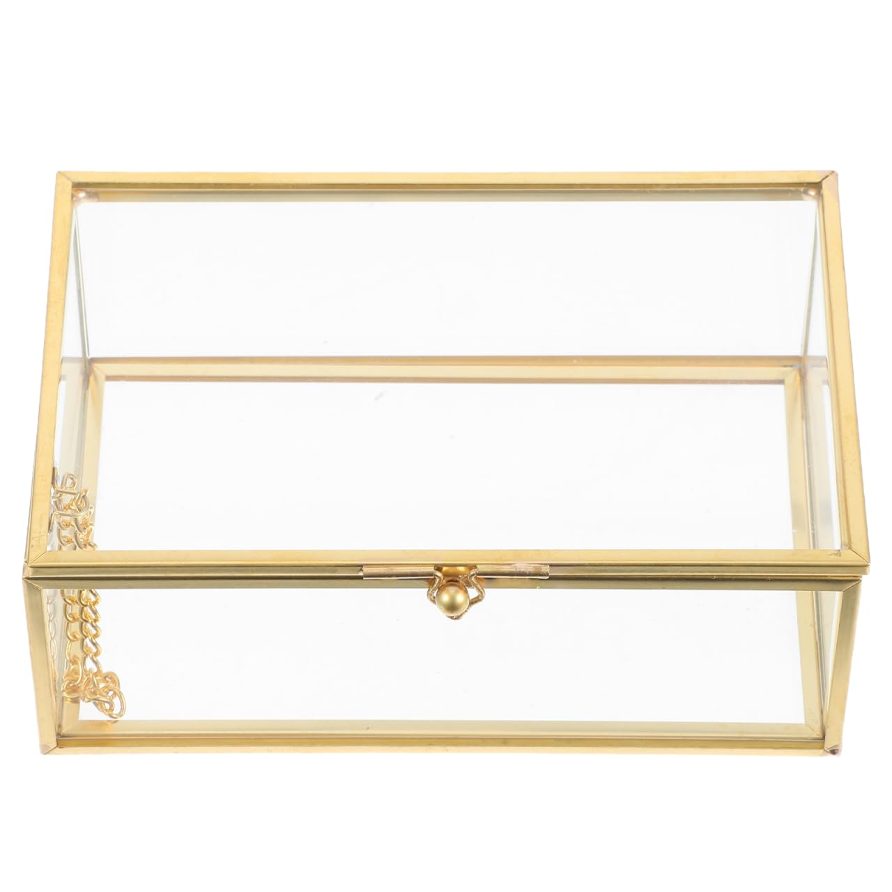 Alipis Boîte À Bijoux Vintage En Verre Transparent Avec Cadre Doré Organisateur De Bijoux Et Souvenirs Anti-Poussière Pour Commode Rangement Élégant Pour Bagues Bracelets Et Rouge À Lèvres