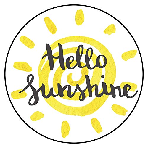 Pretty Hello Sunshine Calligraphy Sun Finger Paint Round Metal 0.75" Lapel Pin Hat Shirt Pin Tie Tack Pinback2