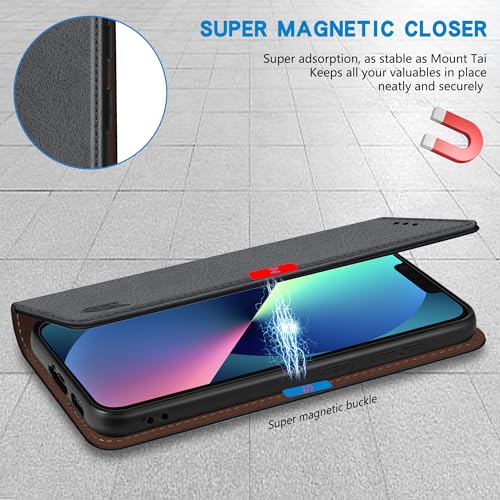 Image of ZZXX for iPhone 13 Mini Wallet Case Strong Magnetic 5.4 inch,Grey