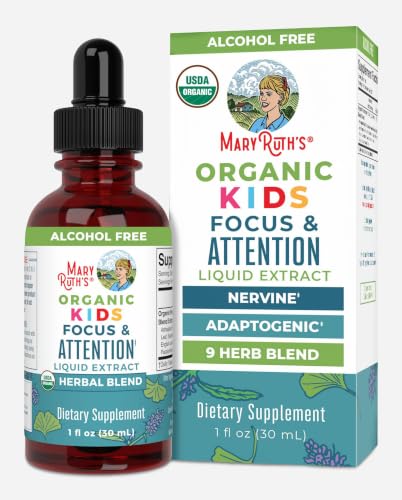 MARYRUTH'S Kids Focus & Attention Drops, USDA Organic Drops, 30 Servings