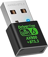 WI-FI6Adapter AX900M WiFi 6 USB Adapter with Bluetooth 5.3, Dual Band 900Mbps, Plug & Play Drivers, 4dBi Antenna for Windows 10/11 PCs