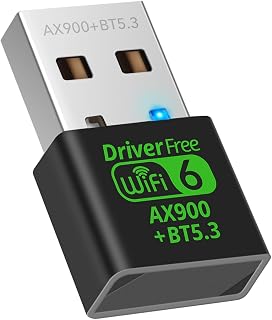 WI-FI6Adapter AX900M WiFi 6 USB Adapter with Bluetooth 5.3, Dual Band 900Mbps, Plug & Play Drivers, 4dBi Antenna for Windows 10/11 PCs