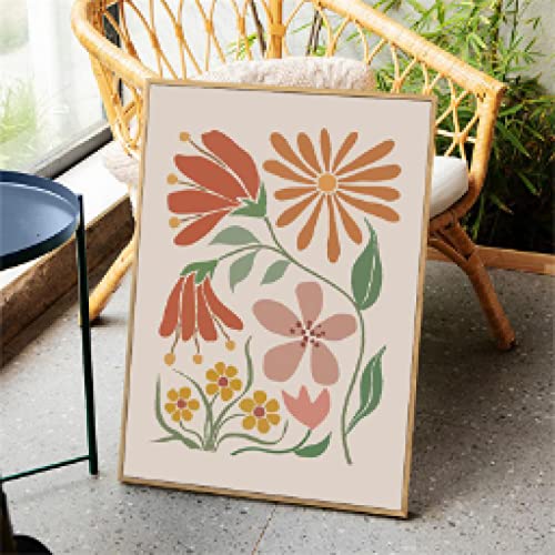 Impression sur toile fleurs rétro abstrait pour tableau mural grand format - 2