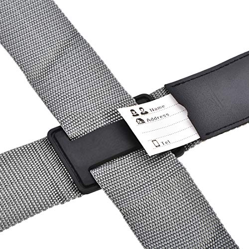 Image of uxcell Luggage Strap Suitcase Belt with 2 Buckles, 2Mx5cm Cross Adjustable PP Travel Packing Accessory, Gray