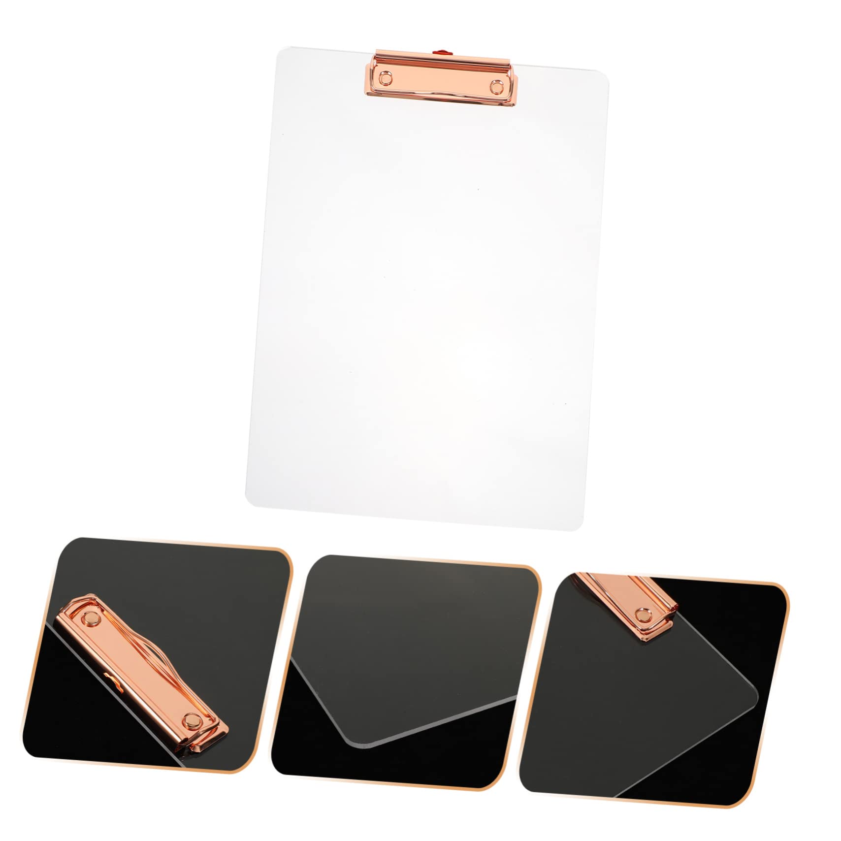 Gadpiparty 3 Piezas De Tablero De Carpeta Transparente Para Escribir Portapapeles Para Portapapeles Carpeta Transparente Portapapeles Dorado Portapapeles Pequeño Para Aula Carpeta De