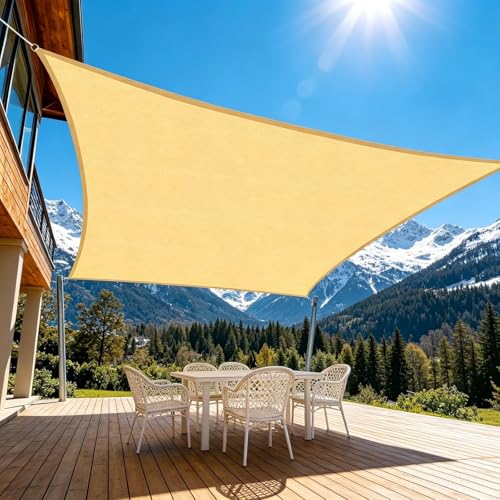 Voile d'ombrage rectangulaire respirant avec cordes de fixation