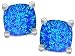 Star K Sterling Silver Cushion Cut 7mm Earrings Studs