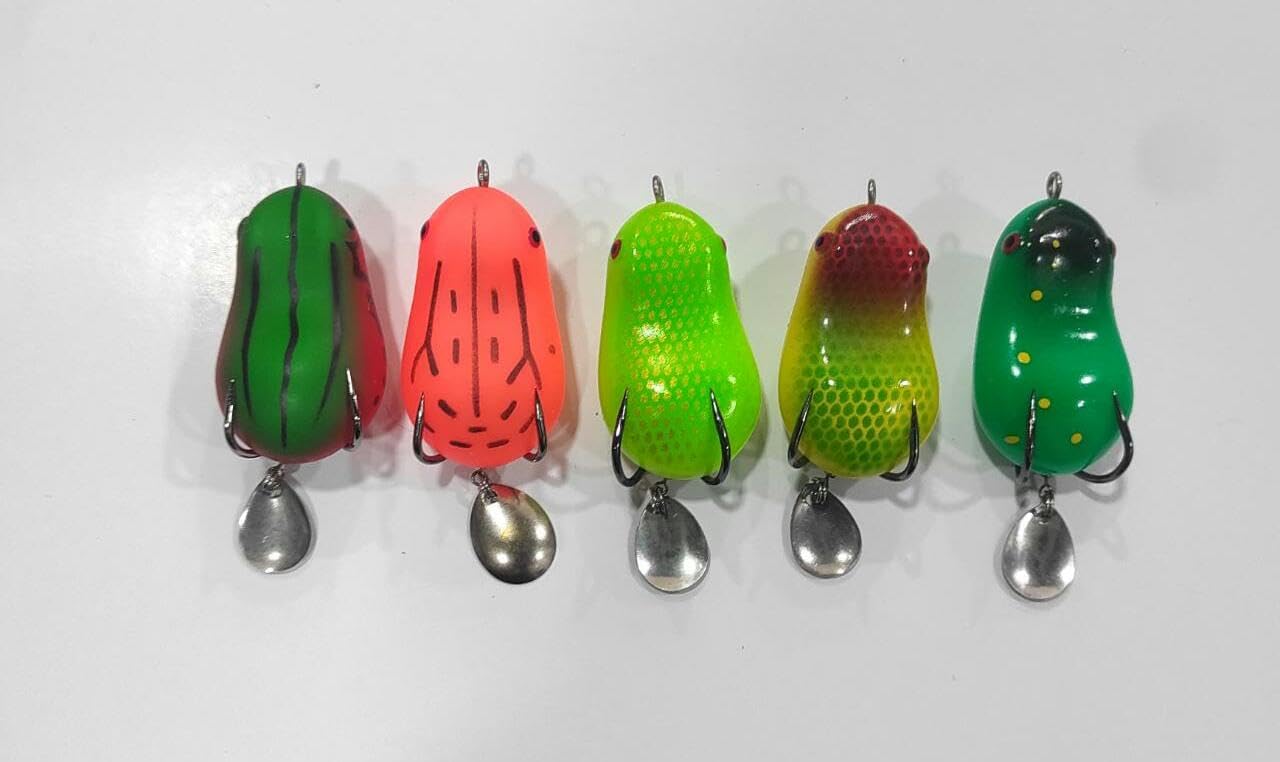Fishing Frog/Silicon Frog/Approx Weight 12 to 13 GRM 1PC ONLY Random Color Among The Image-image-17