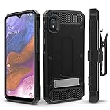 Evocel Galaxy A10E Case Explorer Series Pro with Glass Screen Protector and Belt Clip Holster for The Samsung Galaxy A10E, Black