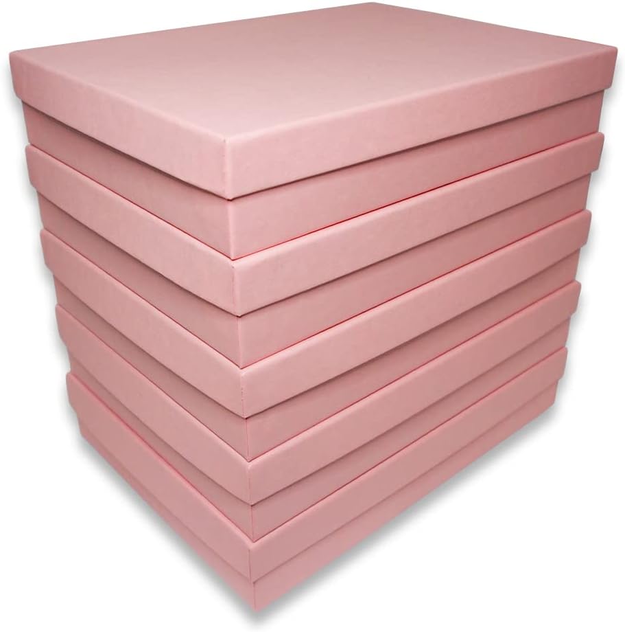 N'icePackaging - 10 Qty - Black Kraft Cotton Filled Gift Boxes - Size 7" x 5" x 1 1/4" - USA Made - Holidays/Birthdays/Sales/Storage/Display/Travel