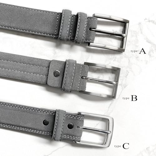 Image of Men's Belt Suede Full Leather Belt Casual Dress Leather Belt 1-3 /8 inch(35mm) Wide, Multi-Style Options